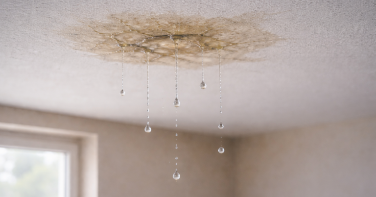 Wasser tropft von der Decke